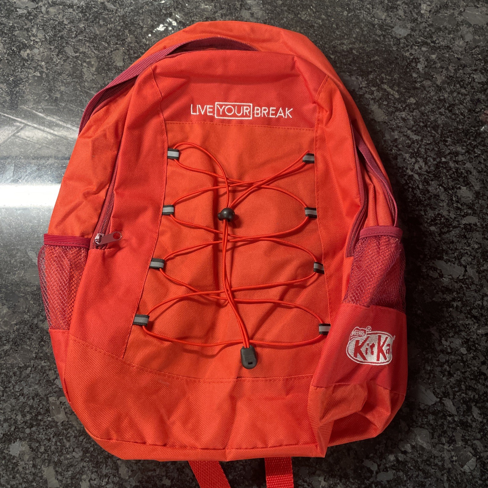 Nestle Kit Kat Backpack Lightweight “Live Your Break” Logo Genuine Zip Closure