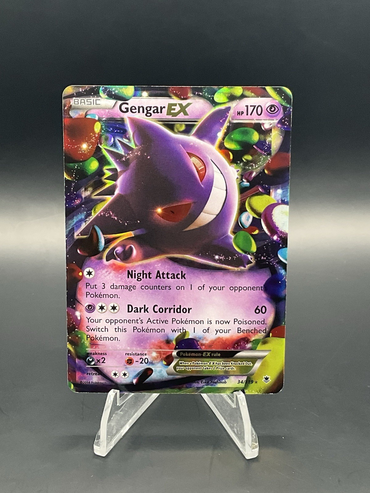 Gengar Ex 34/119 Holo Phantom Forces Pokemon TCG (NM)