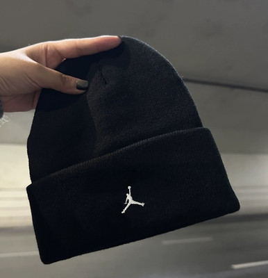 Air Jordan Peak Essential Black Knit Beanie Hat Embroidered Logo New Tags 2026