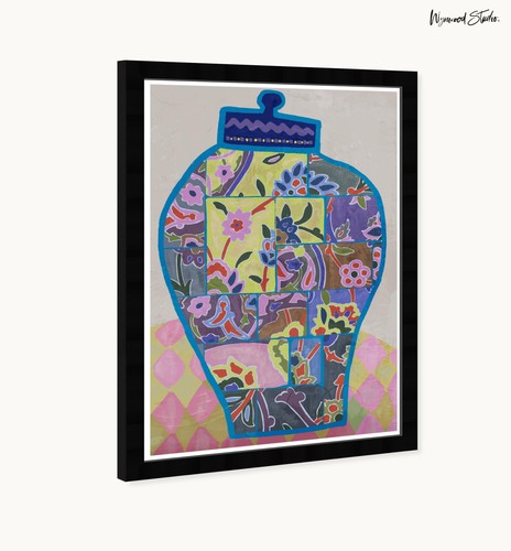 Potted Collage Framed Trendy Maximalist Decor 1 Piece Canvas Wall Art, 15" x ... - Picture 2 of 7