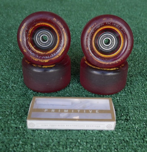 Sector 9 70mm / 78d Longboard Wheels Red w/ New Primitive Bearings