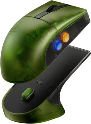 8BitDo Retro R8 Wireless Mouse with Charging Dock Xbox Edition Transparent Green