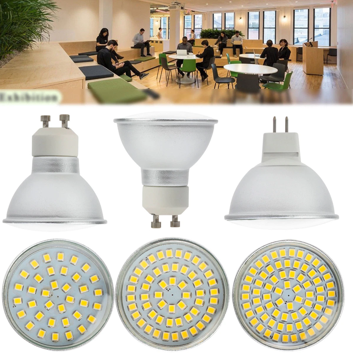 GU10 MR16 LED Spot Light Bulbs 4 6 8 W 3528 SMD 220V 12V 24V Glass