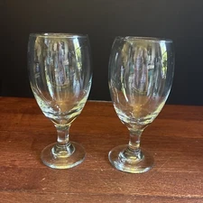 Set Of 2 Pfaltzgraff 12 oz. Glass Goblets, 7 3/8 In Tall, 3 In Diameter