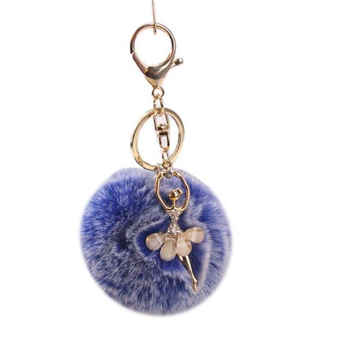 Women Fashion Cute Angel Fur Ball Keychain Handbag Key Ring Gift R - Picture 20 of 21