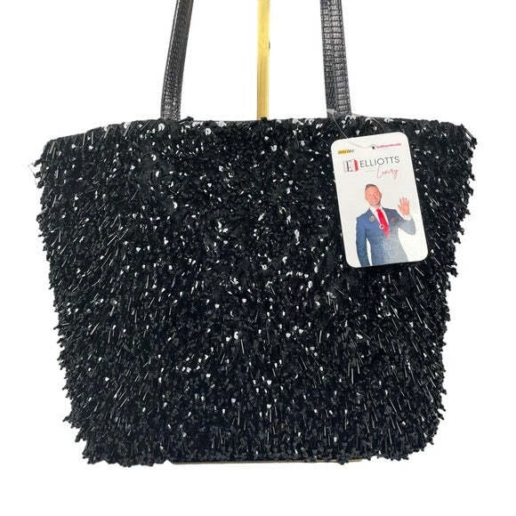 Borsa tote formale Valentino Garavani lucertola paillettes esotiche completamente penzolanti perline