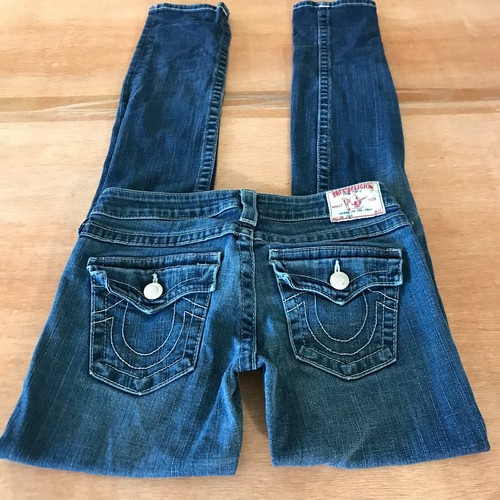 True Religion World Tour Julie Skinny Jeans Women 25 Blue Low Rise Flap Pocket - 第 1/13 張圖片