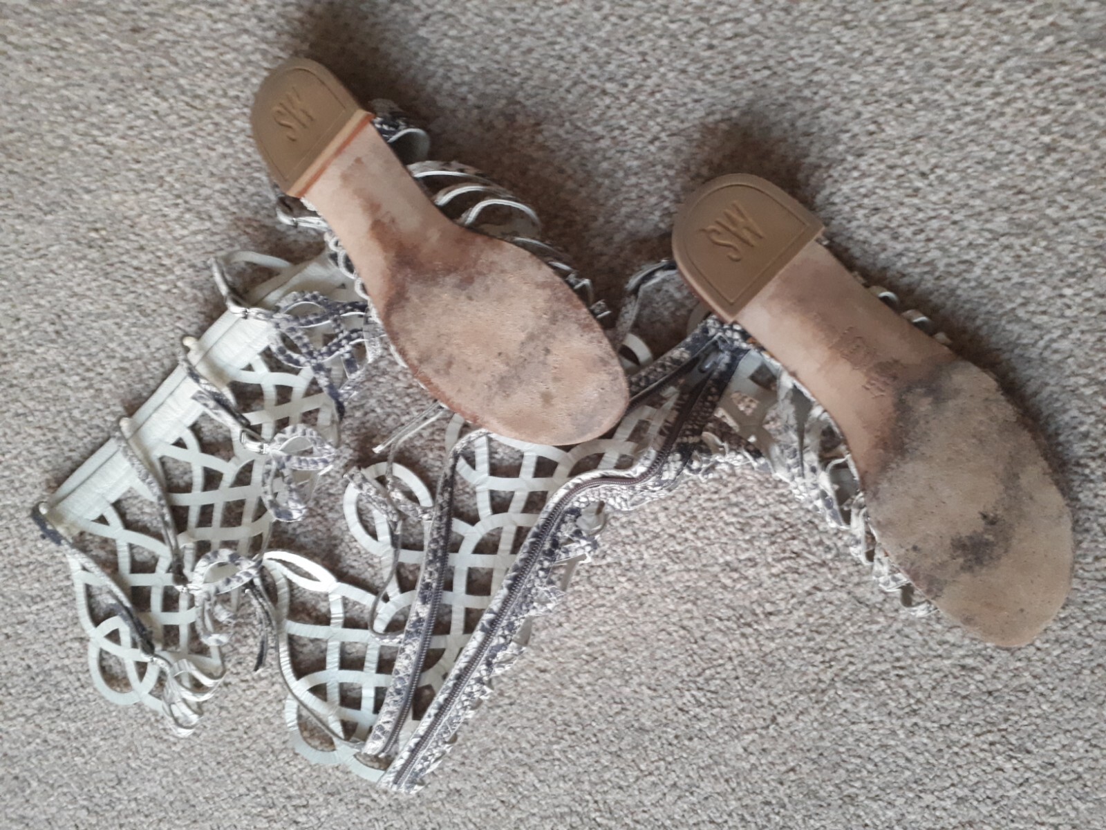 stuart weitzman Grecian Style Python Print Sandal… - image 4