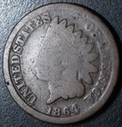 1864 INDIAN HEAD CENT - Bronze - Near GOOD