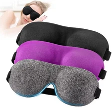 3 Pack 3D Eye Sleep Mask Night Blindfold Light Blocker for Sleeping Napping