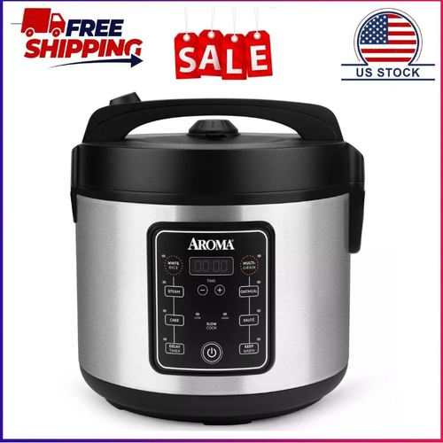 Aroma 20 Cup Digital Multicooker & Rice Cooker Stainless Steel eBay