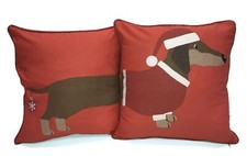 Long Xmas Sausage Dog Filled Cushion 43x43 Multi