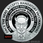 1oz 2023 Kissinger Vaxx Herd Proof With COA + Box Silver Shield  999 AG