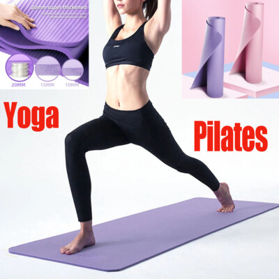 Yoga Mat 20mm Super Thick and Soft Exercise Mat Workout Fitness Pilates Non  Slip UK