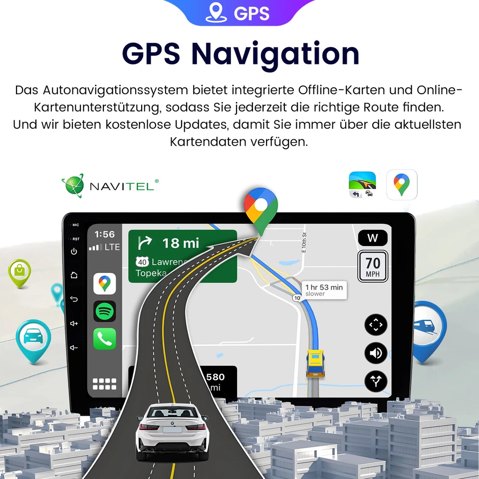 Für Smart Fortwo 451 2005-10 Autoradio DAB+ Android 14 GPS WIFI Carplay RDS 64GB - Bild 4 von 4