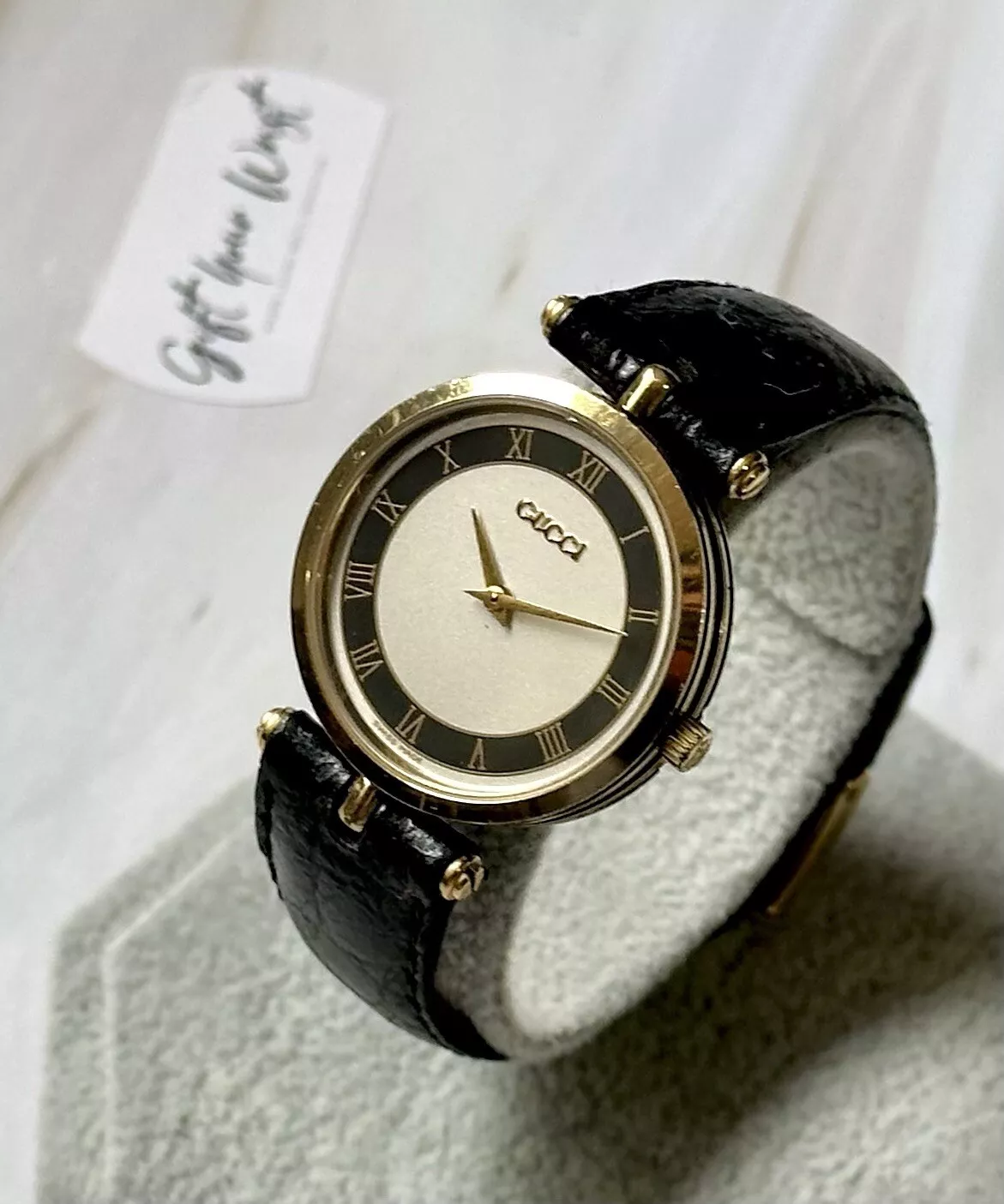 Montre de luxe pour femme Gucci Sherry Line en acier inoxydable cadran à chiffres romains 30 mm