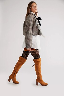 Bottines Free People En Cuir Marron - Taille US 8 (environ 38-39 FR), Talon Bas Bloc, Occasion