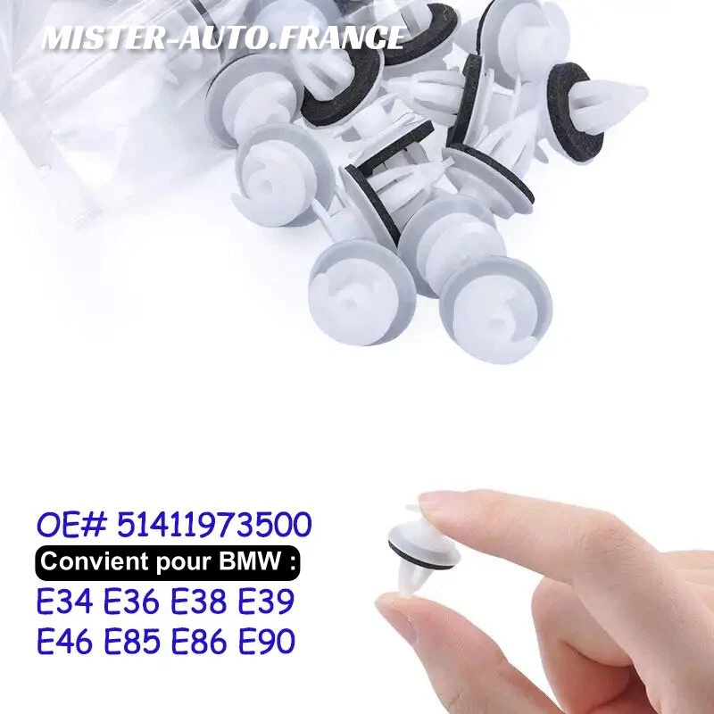 x20 Clips Fixation Garniture Panneau Porte Compatible BMW E36 E38 E39 E46 X5 Z3+ - Photo 2/4