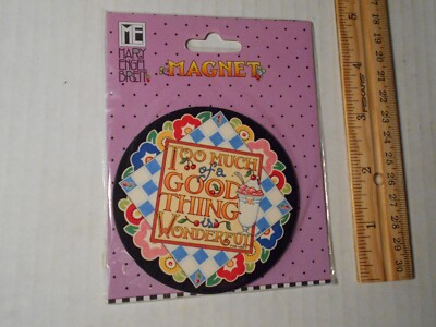 Mary Engelbreit  ART Vintage Too Much desert Magnet POOCH & SWEETHEART New