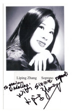 Liping Zhang Signed 3 x 5 Photo / Autographed Opera Singer