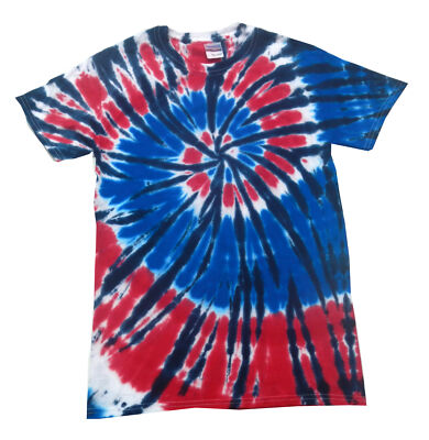 Tie Dye Shirt Red White Blue American USA Independence Swirl T-Shirt