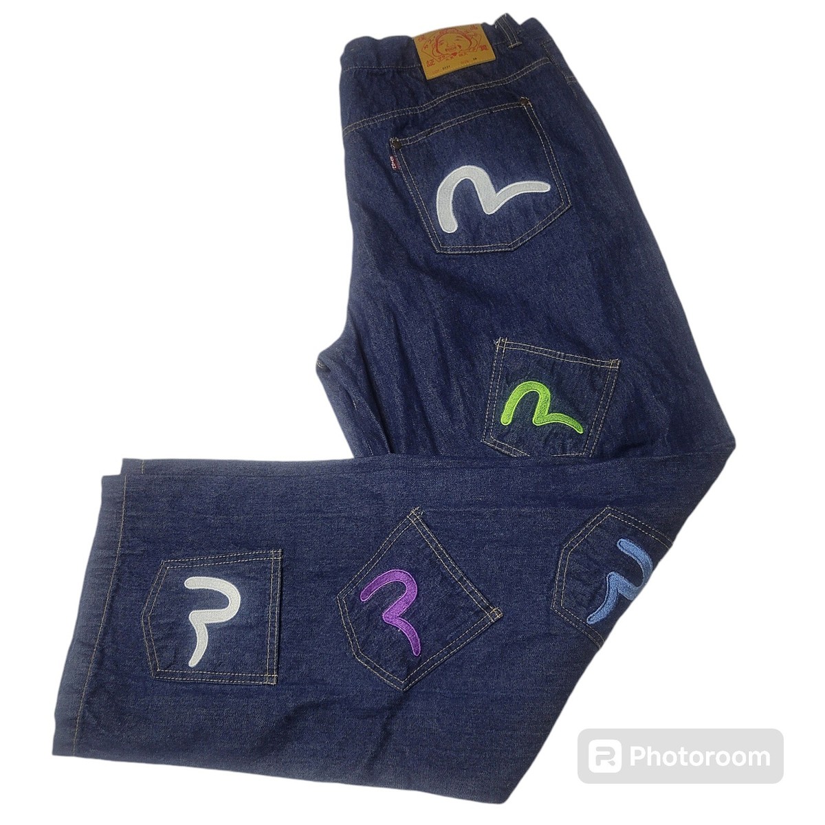Vtg EVISU Jeans Y2k Multi Pocket/Color Wide Leg Skater Japan Vtg EVISU Jeans Y2k Multi Pocket/Color Wide Leg Skater Japan