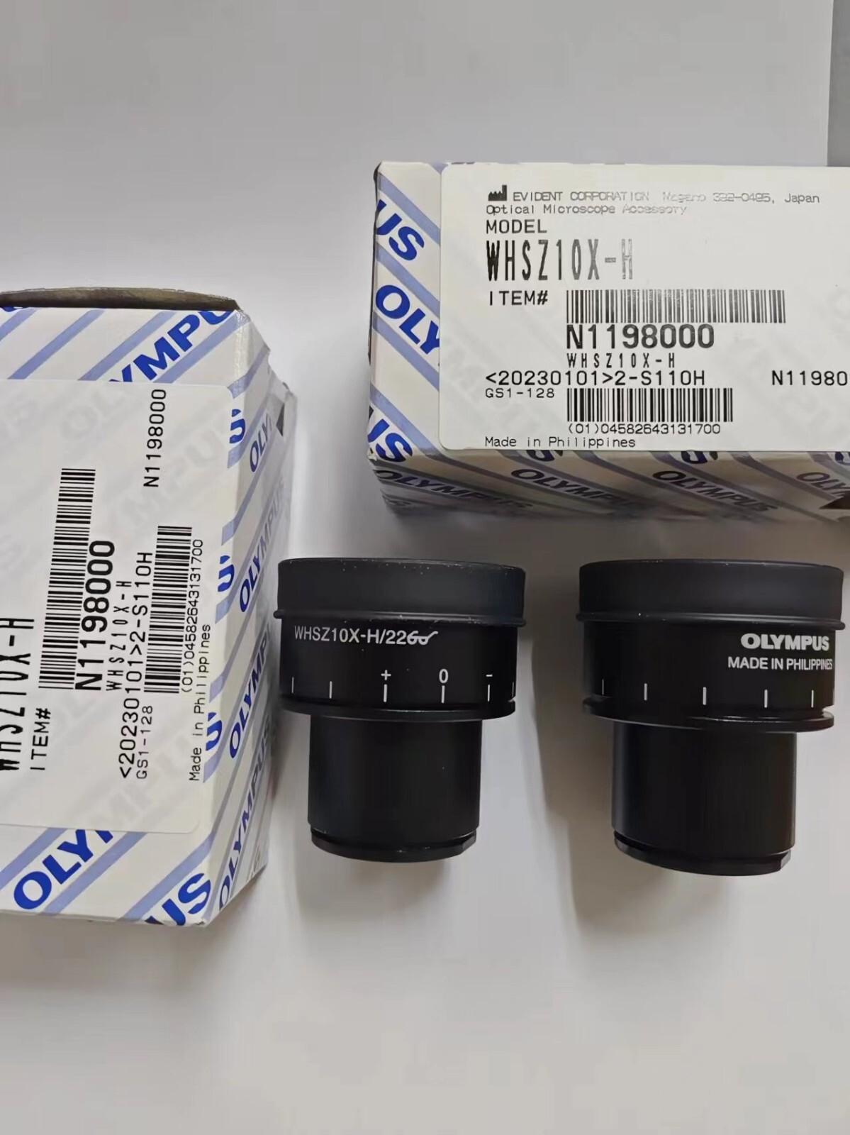 NEW Pair Of Olympus Stereo Microscope Eyepieces 10X WHSZ10X-H/22 30mm Thread