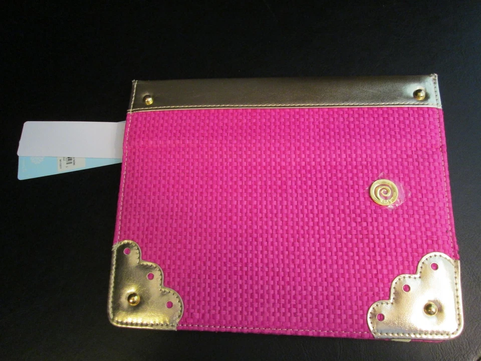 Hot Pink Flamingo Straw iPad Tablet Cover by Mud Pie, 9"-10", NWT - Image 4 of 4
