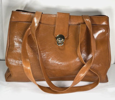 Dillards Vintage Briefcase Brown Italian Leather Multi Compartment - Distressed