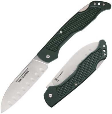Ontario Camp Plus Folding Knife 4.25'' Stainless Steel Blade Green Nylon Handle