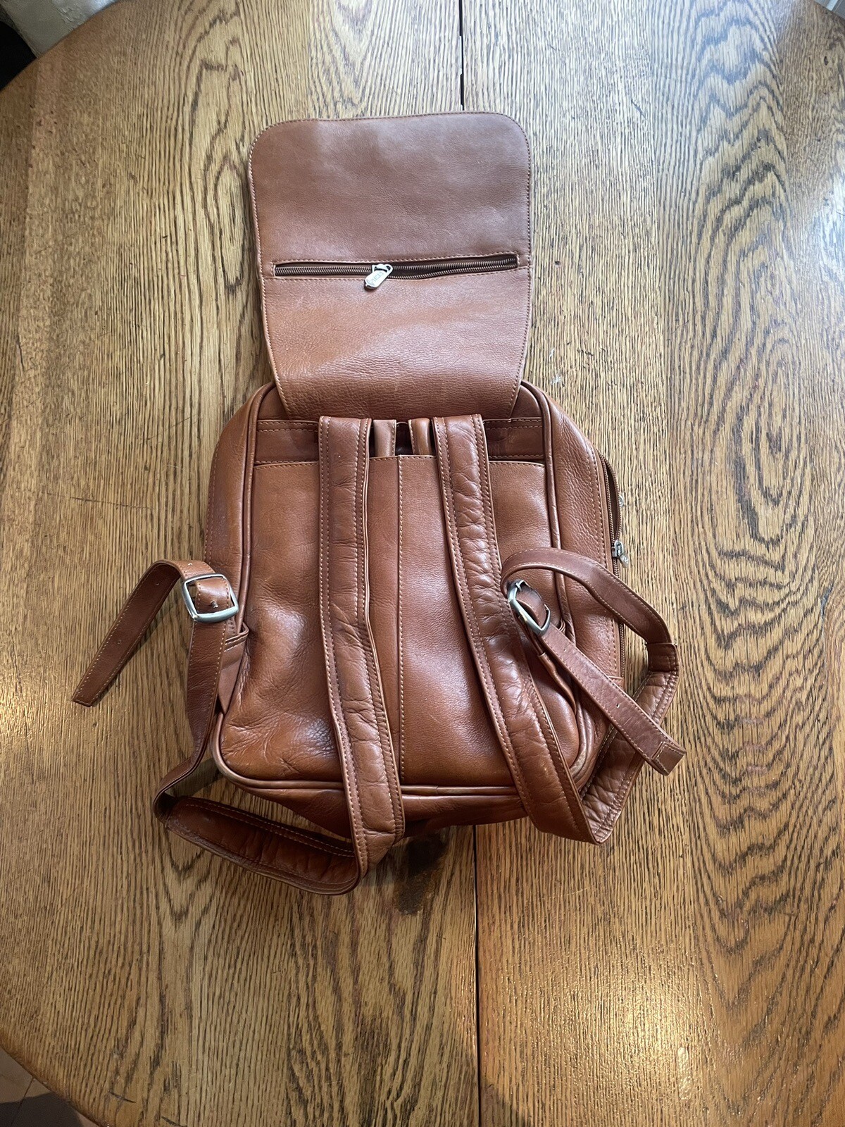 PIEL Genuine Leather Backpack Sling Bag Hobo Tan Medium