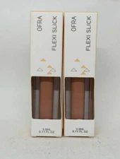 (LOT OF 2) OFRA Flexi Slick Lip Creme SYNTHETIC ~ 0.11 fl oz Each x2