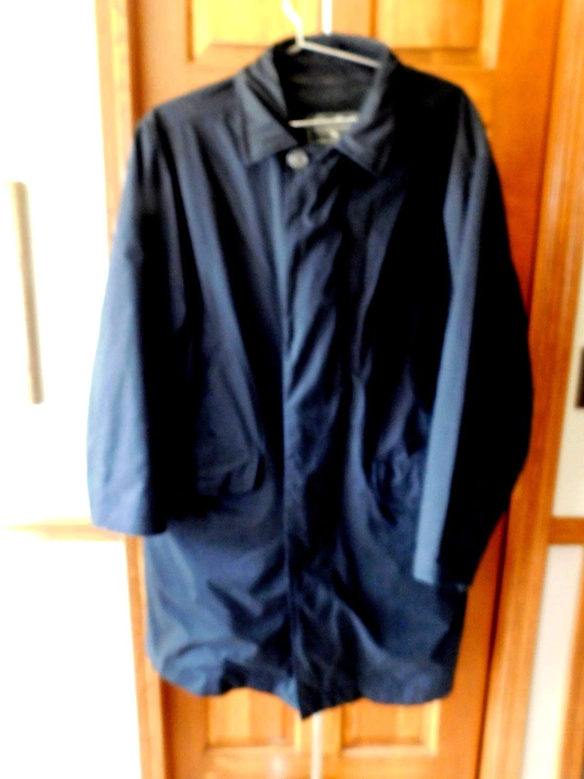 Eddie Bauer Trench Coat Mens Black Coat Size Medium