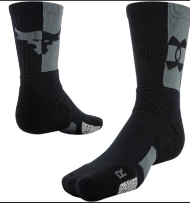 2 Pairs Under Armour UA Project Rock Playmaker Iron Paradise Socks 8-12 MM