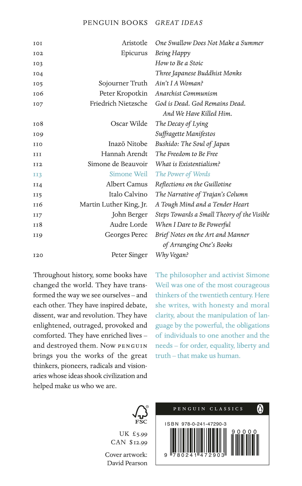 Thumbnail - The Power Of Words | Simone Weil | Taschenbuch | Penguin Great Ideas |