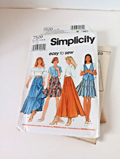 Vintage Simplicity 7520 Skirts 1997 Uncut Sz 14, 16, 18