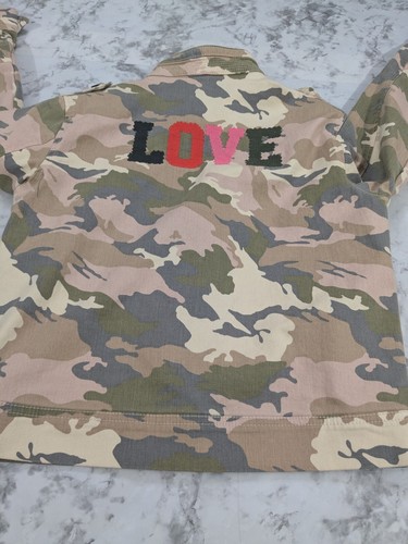 Zadig & Voltaire Girls Camouflage Printed Zip Up Jacket Coat Pink Beige Size 10 - Picture 9 of 11
