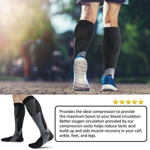 Men Women Compression Socks 20-30mmHg Pain Relief Calf Leg Foot Support Stocking - Picture 21 of 69
