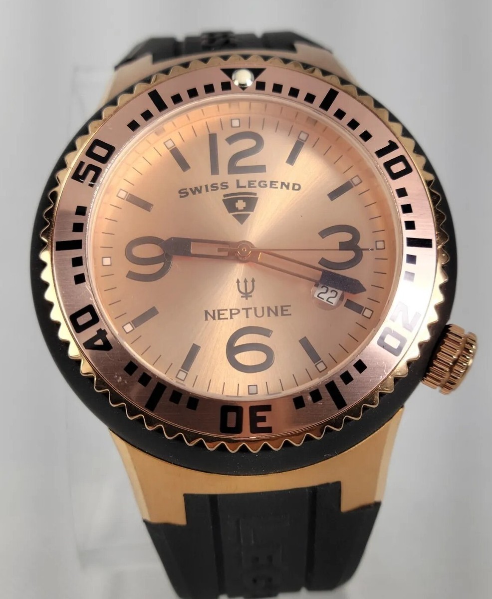 SWISS LEGEND NEPTUNE 46mm Men's Rose Gold Tone Water Resistant 10
