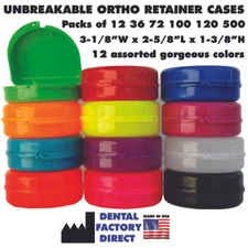 Dental Retainer Box Orthodontic Appliance Guard Snap Closure, 12-500 Cases - USA
