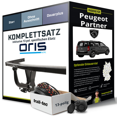 Für PEUGEOT Partner Version L1 Anhängerkupplung starr +eSatz 13pol 11-18 AHK