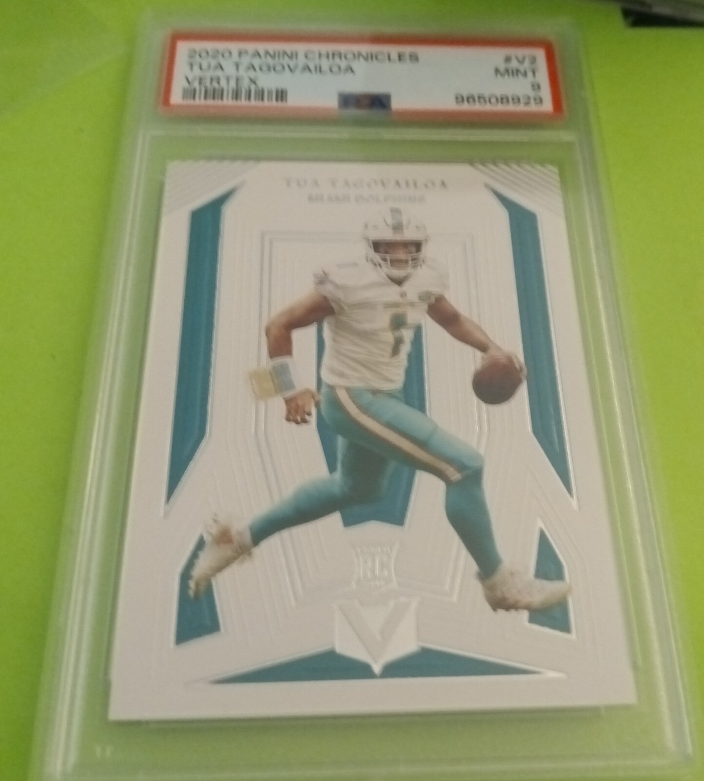 2020 Tua Tagovailoa Panini Chronicles Vertex RC #V2 PSA 9 MINT MIAMI DOLPHINS