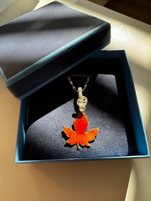 Hand Crafted Sterling Silver Maple Leaf Necklace