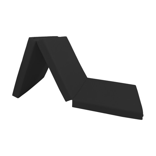 Schwarzes dreifach faltbares Schaumstoffbett, Shikibuton, klappbare Ottomane Matte Sitzen Schlafen 3 x 27 x 75 - Bild 4 von 7