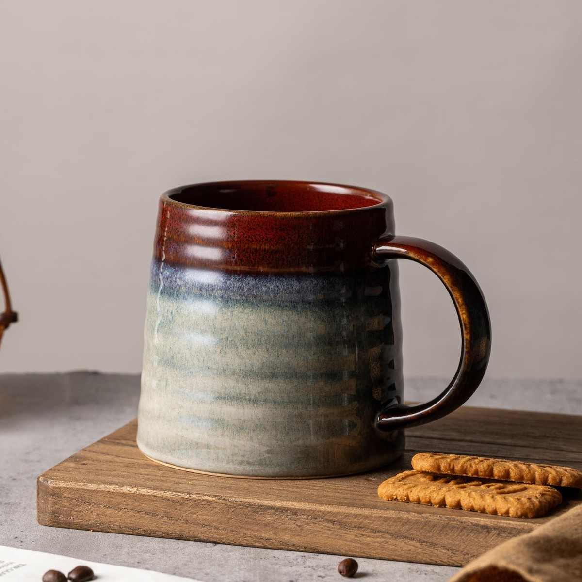 Ceramic Coffee Mugs, 16oz, Large Capacity, Wide Bottom, Transmutation Glaze  C...