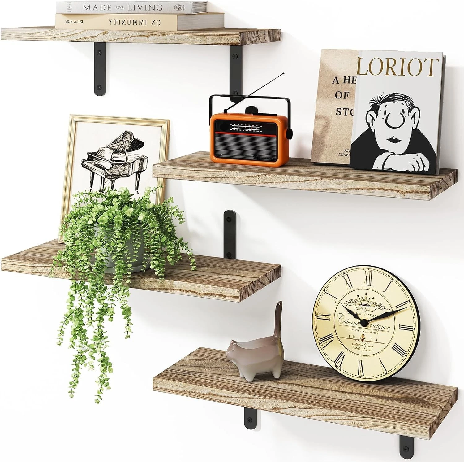 Wall Floating Shelves Room Decor 4 Sets Floating Shelves Wall Storage Wood Wall