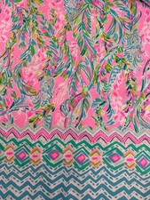 Lilly Pulitzer Dobby cotton fabric Multi Unicorn of the sea engineered 4x41 x57
