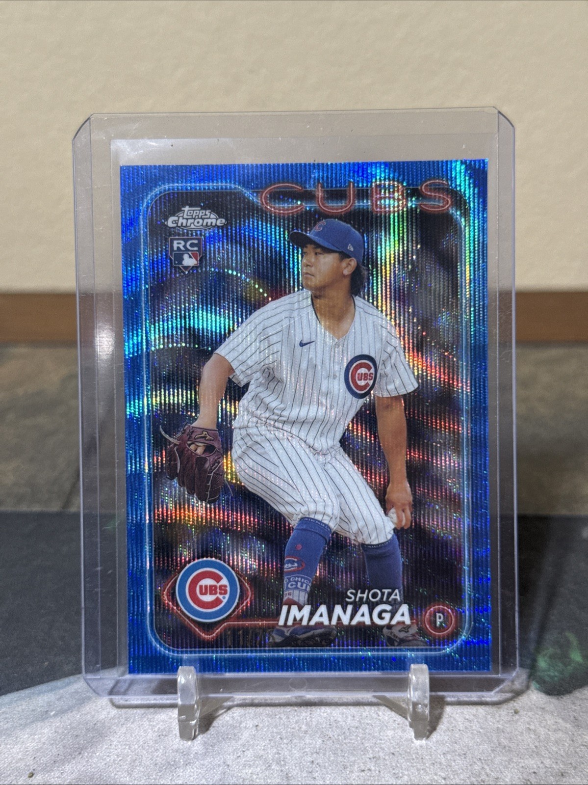 2024 Topps Chrome Shota Imanaga #121 Blue Wave Refractor #/75 (RC)