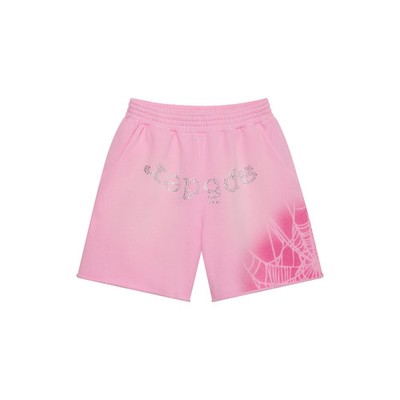 SP5DER OG WEB V2 SPRAY SWEATSHORT L Pink SH006SS26LPK Men's XL New