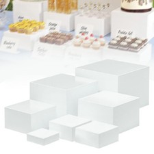 7 Pieces Acrylic Cube Display Box Riser Food Riser Buffet Riser